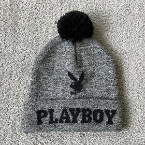 EC Playboy Beanie Toque with Pom Pom Heathered Grey